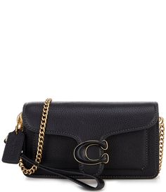 From COACH&#x2C; the Solid Polished Pebble Tabby Convertible Gold Chain Wristlet Crossbody Bag features:Polished pebble leatherfabric liningTwo credit card slotsInside multifunction pocketPush lock closureOutside open pocketDetachable wrist strapDetachable shoulder/crossbody chain strap with approx. 23" DApprox.: 7.25" L x 4.25" H x 1.25" WImported. Coach Tabby Wristlet, Chic Wallet On Chain With Branded Hardware, Crossbody Wallet On Chain With Branded Hardware, Coach Rectangular Chain Wallet With Detachable Strap, Coach Leather Crossbody Wallet On Chain, Coach Luxury Crossbody Wallet On Chain, Coach Wallet On Chain With Detachable Strap, Luxury Coach Crossbody Wallet On Chain, Luxury Coach Wallet On Chain Crossbody