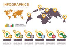 the world map with different countries and numbers for infographics on white background