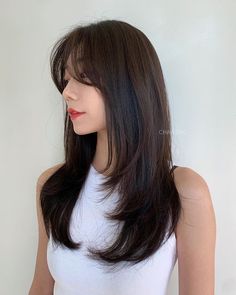 Medium Layers Haircuts, Korean Long Hair, Side Bangs Hairstyles, Layered Haircuts For Medium Hair, Trendy Hairstyle