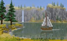 Cliff Side Minecraft House, Minecraft Landscape Ideas, Minecraft Winery, Minecraft Fishing Village, Minecraft Ocean Builds, Minecraft Harbor, Rumah Minecraft Sederhana