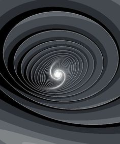 an abstract black and white photo with circles in the center, looking like a spiral