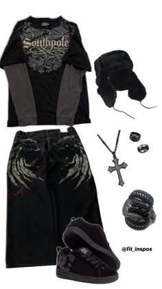 Baggy Jeans Shorts, Y2k Outfits Men, Wing Design, Alt Outfits, Edgy Aesthetic, Baggy Clothes, Funky Outfits