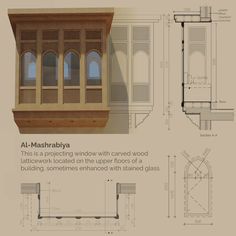 an architectural drawing shows the details for a window