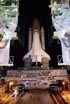 the space shuttle is being prepared for launch