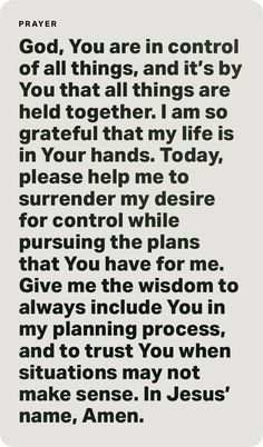 a poem written in black and white with the words, person you are in control of all things