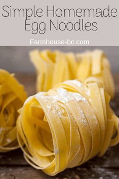 homemade egg noodle noodles with text overlay