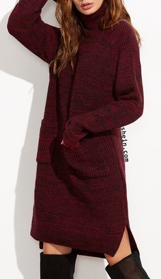 Long Sweater Dress Outfit, Sweater Dress Outfit, Long Sweater Dress, Knit Turtleneck, Handmade Ideas, Long Sweater, Dress Outfit, Winter Fashion Outfits