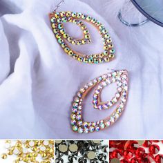 four different types of beaded earrings