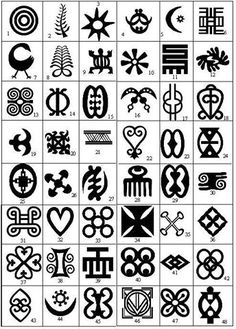 an image of different symbols in black and white