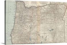 an old map of oregon showing the towns and roads that are not in this area