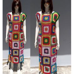 🧿🧿 Mettallic dress, Colorful Afghan dress knitted with 100% cotton thread. 💯 It is a great pleasure for me to knit this lovingly knit dress in the size and height you want.⬅️⬇️➡️ A dress suitable for every concept, whether in daily life, on the beach or on the beach.  You can write to me for your size and height customizations. 🧶🧵 And that dress was truly knitted with love. ❤ *The product should not be washed with bleach; Only colored and mild detergent should be used. *Hand wash up to 40ºC Bohemian Knit Maxi Dress, Handmade Multicolor Cotton Dresses, Multicolor Knit Crochet Dress For Vacation, Cotton Crochet Dress For Vacation, Multicolor Crochet Knit Beach Dress, Multicolor Crochet Bohemian Dress, Summer Multicolor Cotton Maxi Dress, Multicolor Knitted Dress For The Beach, Multicolor Crochet Dresses For Vacation