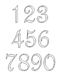 numbers that are drawn in the shape of letters and numbers to be used for crafts