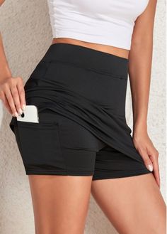 Color:Black;Size:S;Size:M;Size:L;Size:XL;Size:2XL;Size:3XL;Size:4XL;Package Contents:1 X Shorts; Hipster Pattern, Yoga Skirt, Estilo Hipster, Gym Clothes Women, Tennis Skirts, Women Running, Zipper Shorts, Tennis Skort, Golf Skirts