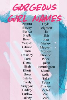 a poster with the names of various women in different colors and font, including one that says