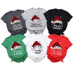 "Funny Custom Dear Santa Christmas Family Matching Shirts Gift, Personalized Dear Santa T-Shirt, Xmas Matching Sweater, Funny Xmas Group Tee ---How To Order --- 1-) Please, check and review all photos 2-) Choose your t-shirt size and color 3-) Click add to cart. You can go back to add more product 4-)Click \"Proceed to check out\" 5-)When you check out, you can add a note to seller for any request ---Production and Shipping--- * High quality and super soft, comfortable shirt. Made with top-of-the-line vinyl and pressed with a professional grade heat press. * Since all shirts are custom made based on your selection, We don't accept return or exchange unless there is an issue with your order. * Processing time is 1-3 days. Shipping time is based on the shipping type you'll select at checkout Family Matching Shirts, Matching Sweaters, Funny Xmas, Family Christmas Shirts, Christmas Family, Dear Santa, Santa Christmas, Matching Shirts, Family Matching