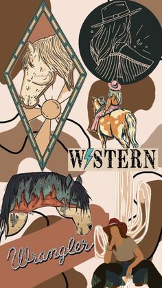 the cover art for western magazine, featuring horses and women in native american style clothing