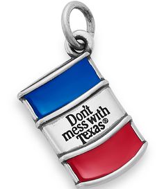 From James Avery&#x2C; this charm features:This solid sterling silver and enamel charm from James Avery celebrates the iconic campaign to keep Texas litter-free. For more than 35 years&#x2C; this slogan has encouraged the public to throw away their trash responsibly and not along our beautiful roadways and natural landscapes. This trash barrel is hand-enameled with the colors of the Texas flag and features the phrase Don't mess with Texas®. Don&#0 James Avery Star Charm Bracelet, James Avery Texas Charm Bracelet, James Avery Halloween Charms, James Avery Tiara Charm, James Avery Charms Texas, James Avery Bracelet, James Avery Charms, James Avery Jewelry, Texas Flags