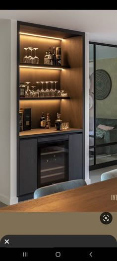 Closet Bar Ideas, Bar Unit For Home, Wine Bar Home, Bar Area Design, Mini Bar At Home, Home Bar Areas, Home Bar Rooms, Modern Home Bar, Home Cocktail Bar