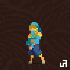 an old school pixel art style image of a person