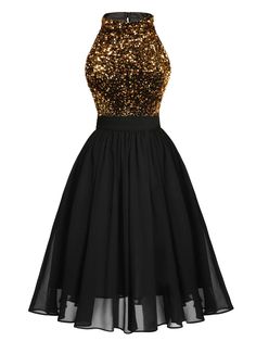 Retro Stage, Gold And Black Dress, Gatsby Dress, Standard Dress, Event Outfit, Vestidos Vintage, 1950s Dress, Patchwork Dress, Gold Dress