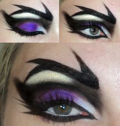 Maleficent inspired, maybe? by ~DesireeFFaria on deviantART Maleficent Makeup, Maleficent 2014, Maleficent Costume, Witch Makeup, Halloween Eye Makeup, Halloween Eyes, Halloween Costumes Makeup, Halloween Make Up, Fantasy Makeup