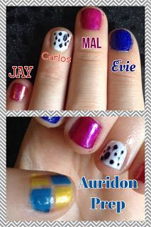 four different nail designs with the names of them