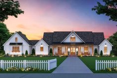 this is an artist's rendering of the farmhouse style home