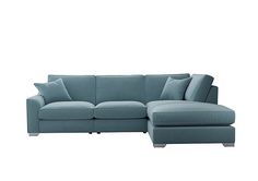 Isobel Fabric Corner Sofa with Chaise End Blue Corner Sofa, Blue Corner Sofas, Corner Sofa With Chaise, Corner Sofa Living Room, Small Corner Sofa, Corner Sofa Chaise, Sofa With Chaise, Corner Sofas, Furniture Village