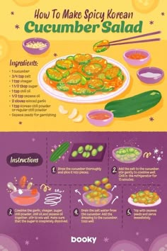 how to make spicy korean cucumber salad info graphic by dokyy on devisy