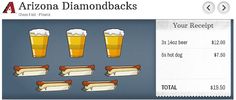 an ad for arizona diamondbacks with hot dogs and beer