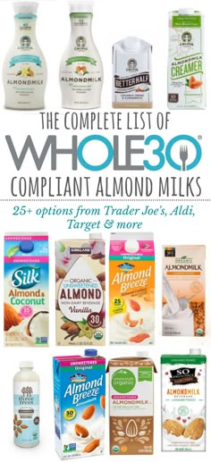 the complete list of wholesomes that contains almond milk, yogurt and more