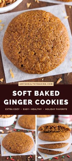 soft baked ginger cookies with sprinkles on top