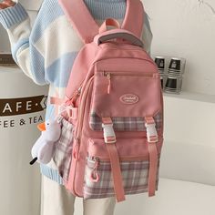 Kylethomasw Lattice College Kawaii Backpack Girl Cute Travel Backpack Trendy Cool Women School Bag Fashion Female Laptop Student Kids BagsDetails ShowAngle Show Kawaii Portable Bags For Students, Portable Kawaii Bags For Students, Kawaii School Bag With Zipper Closure, Harajuku Style Rectangular Backpack With Large Capacity, Cute School Bags With Zipper Closure, Kawaii School Bags With Zipper Closure, Kawaii Style School Bag, Kawaii Large Capacity Backpack For School, Pink Large Capacity Shoulder Bag For School