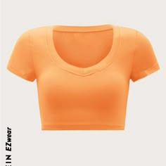 Shein Bright Neon Orange Crop Top Never Worn Shein Ezware Size Xs Top Naranja, Polo Outfit Ideas, Cute Colorful Outfits, Dance Duo, Preppy Pants, Blusas Crop Top, Orange Outfits, Polo Outfit, Orange Crop Top