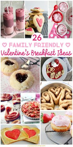 valentine's breakfast ideas for the family to enjoy and share with each other, including cookies