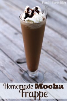 homemade mocha frappe with whipped cream on top