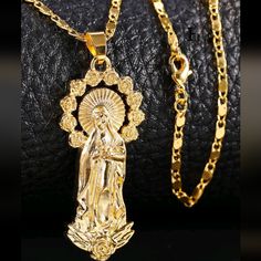 New With Tags Pendant & Necklace Of Christ. Virgin Mary Pendant, Beaded Bib Necklace, Bronze Necklace, Constellation Necklace, Jewelry Accessories Ideas, Gold Bead Necklace, Jewelry Lookbook, Birthstone Pendant, Silver 925 Necklace