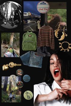 a collage of various items including clothing and accessories