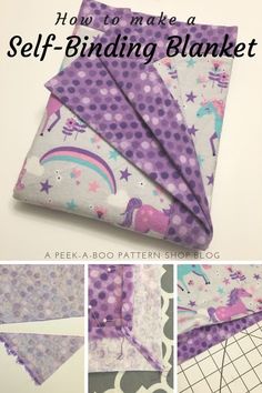 how to make a self - binding blanket from a peekaboo pattern shop blog