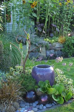 a garden filled with lots of plants and rocks