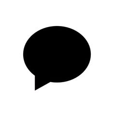 a black and white silhouette of a speech bubble