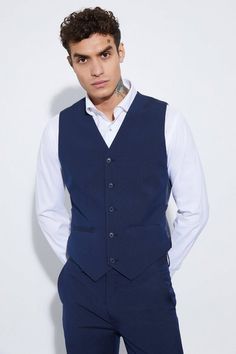 Slim Waistcoat Blue Vest Outfit Men, Navy Blue Vest Outfit, Navy Vest Outfit, Blue Vest Outfit, Hollywood Suits, Waist Coat Men, Men Vest Outfits, Vest Outfits Men, Waistcoat Outfit