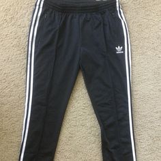 Adidas 3 Stripe Black Track Pants Size: Xl Zipper At The Bottom Of The Legs And Zipper Pockets. Never Worn Cheap Gray Adidas Bottoms, Black Track Pants, Adidas Pants, Adidas Black, Pants Color, Black Adidas, Adidas Women, Track Pants, Zipper Pocket