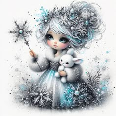 Winter Fairy Art, Winter Christmas Pictures, Winter Wonderland Crafts, Winter Fairy House, Frost Fairy, Vintage Christmas Art, Intricate Snowflake, Red Winter Coat, Dolls Printable