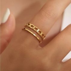 Trendy Minimalist Gold Cuff Ring Adjustable Gold Ring For Index Finger For Women, Simple Gold Accessories, Gold Everyday Rings, Plain Gold Rings, Gold Cuff Ring, Plain Gold Ring, Aesthetic Rings, Embellished Fashion, Casual Rings