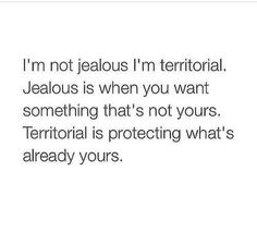 a quote that reads, i'm not jelloous i'm territorial jesus is when you want something that's not yours