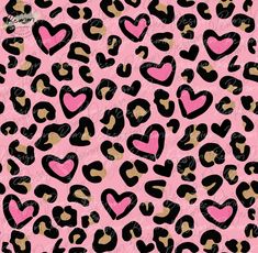 pink and black leopard print with hearts