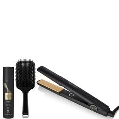 ghd Original Styler, ghd Straight and Smooth Spray (4. 1 fl. oz) and ghd Paddle Brush. | ghd Exclusive Straightening Set | Dermstore Paddle Brush, Pca Skin, Code Black, Skincare Makeup, Luxury Skincare, Beauty Sets, Hair Tools, One Color, Favorite Things List