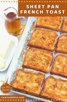there is a pan with french toast on it