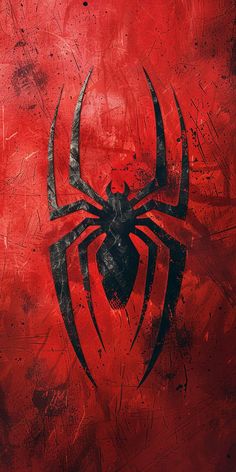 a red and black spider - man painting on a wall